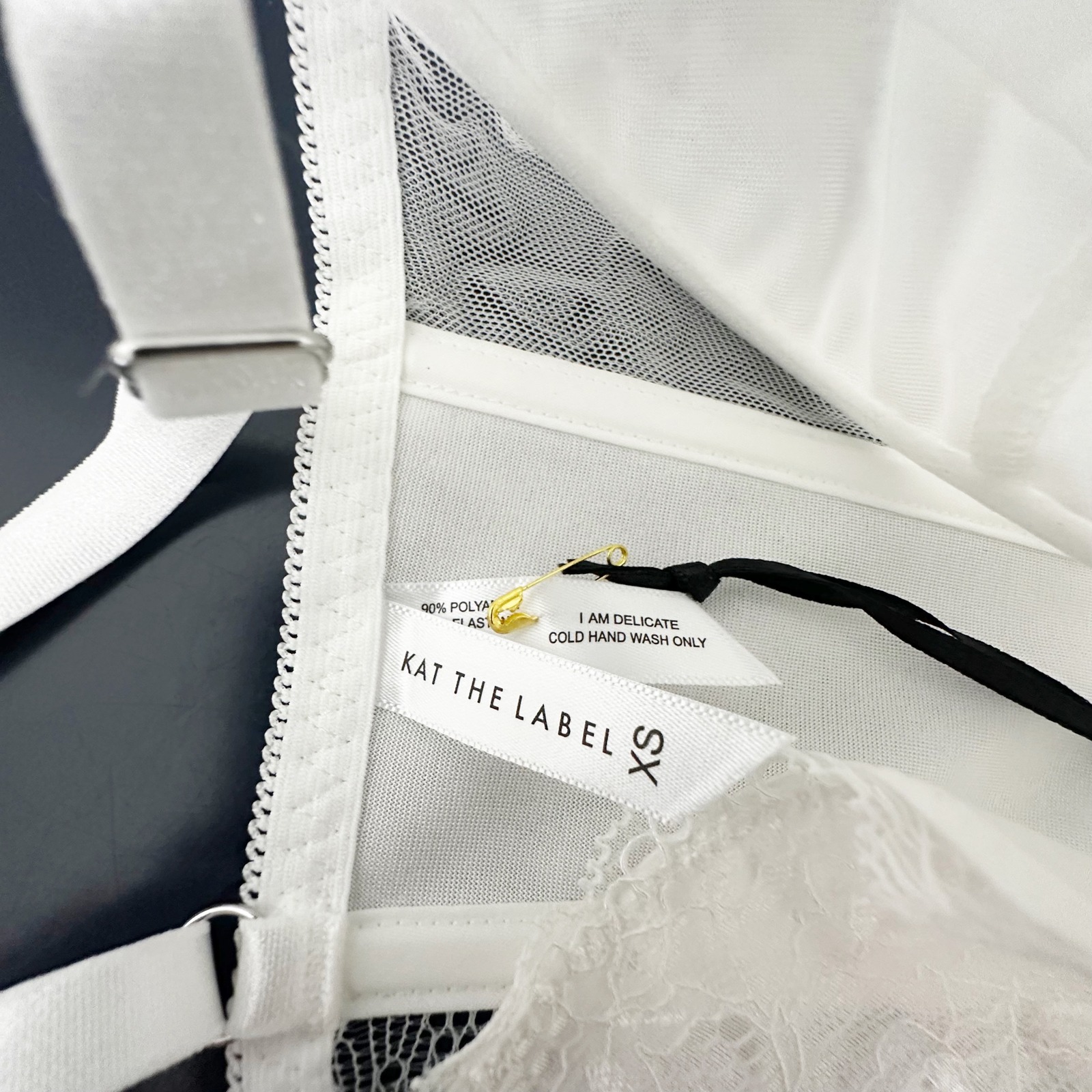 Kat The Label Montclair Bustier Lace Trim Crop Top White Extra Small Corset — image 3 of 5